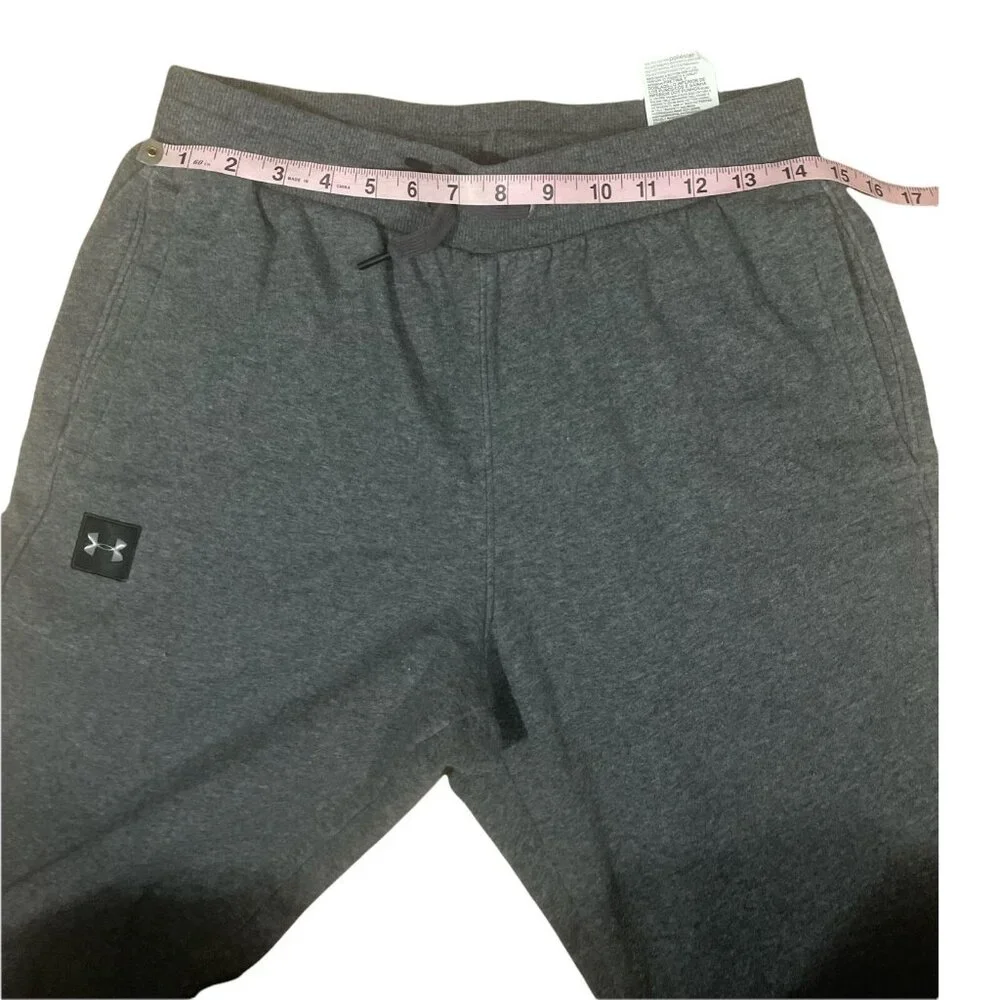 UNDER ARMOUR RIVAL FLEECE joggers MENS medium gray with pockets - Picture 5 of 6